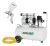 Compresor 25l Sin Aceite 0.75hp + Pistola + Manguera 1/4 Color Blanco Fase Eléctrica Monofásica